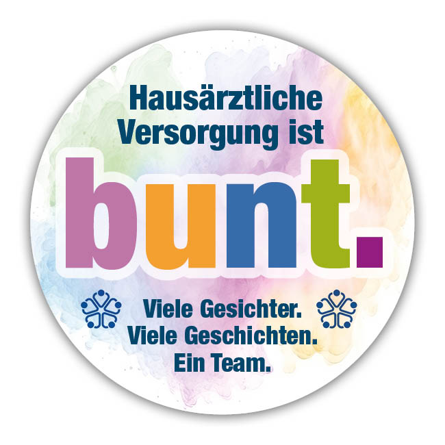 Aufkleber Hausärztliche Versorgung ist bunt